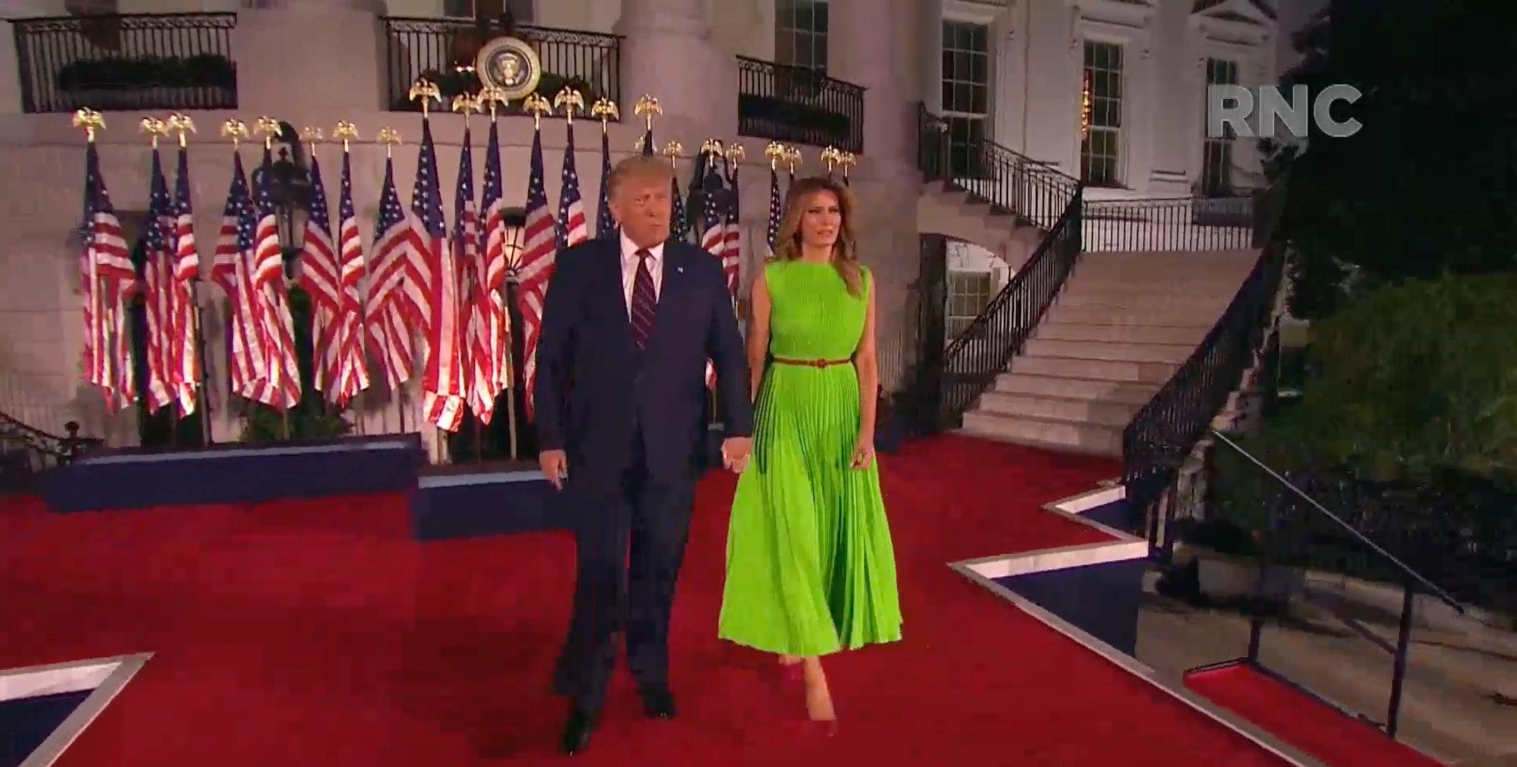 Melania Trump went viral for 'green screen' dress at 2020 RNC. Ex-model wore red in 2024