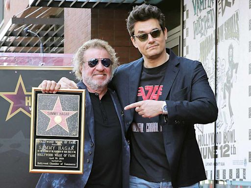 John Mayer Jokes Pal Sammy Hagar 'Is Always Having Way More Fun Than You' as Rocker Receives Walk of Fame Star