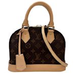 【二手名牌BRAND OFF】LOUIS VUITTON 路易威登 棕色 原花 PVC塗層帆布 Alma BB 兩用包 M53152 #RFID