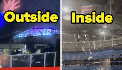 9 Shocking Pictures And Videos Of Tropicana Field With Its Roof Ripped Off