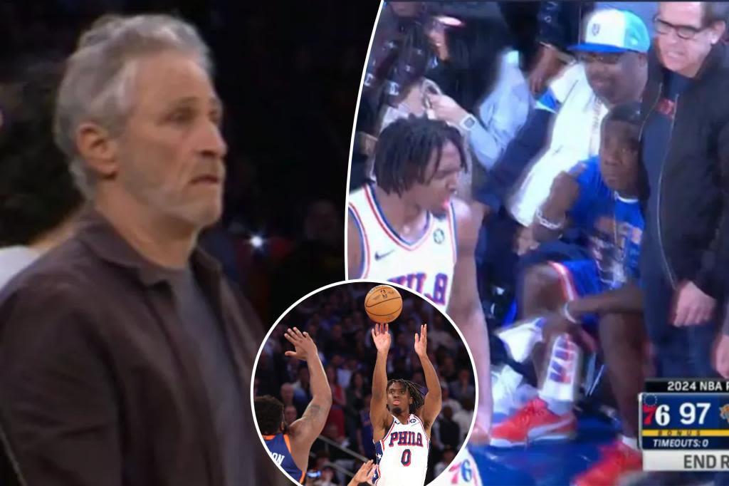 Tyrese Maxey wrecked Knicks’ celebrity row: Tracy Morgan middle finger, ‘seething’ Ben Stiller and a Jon Stewart meme