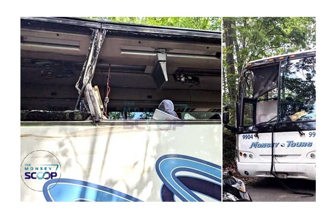 UPDATE: 2 Girls Airlifted After Tree Limb Smashes Through Tour Bus At NJ/NY State Line