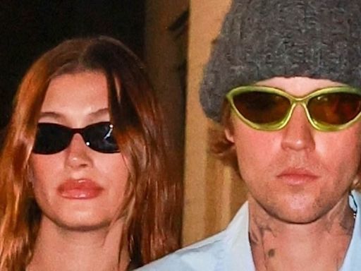 Justin Bieber holds hands with his pregnant wife Hailey on date night