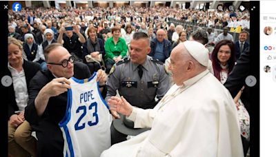 Pope gets his own UK basketball jersey, signs bottle of rare Kentucky bourbon