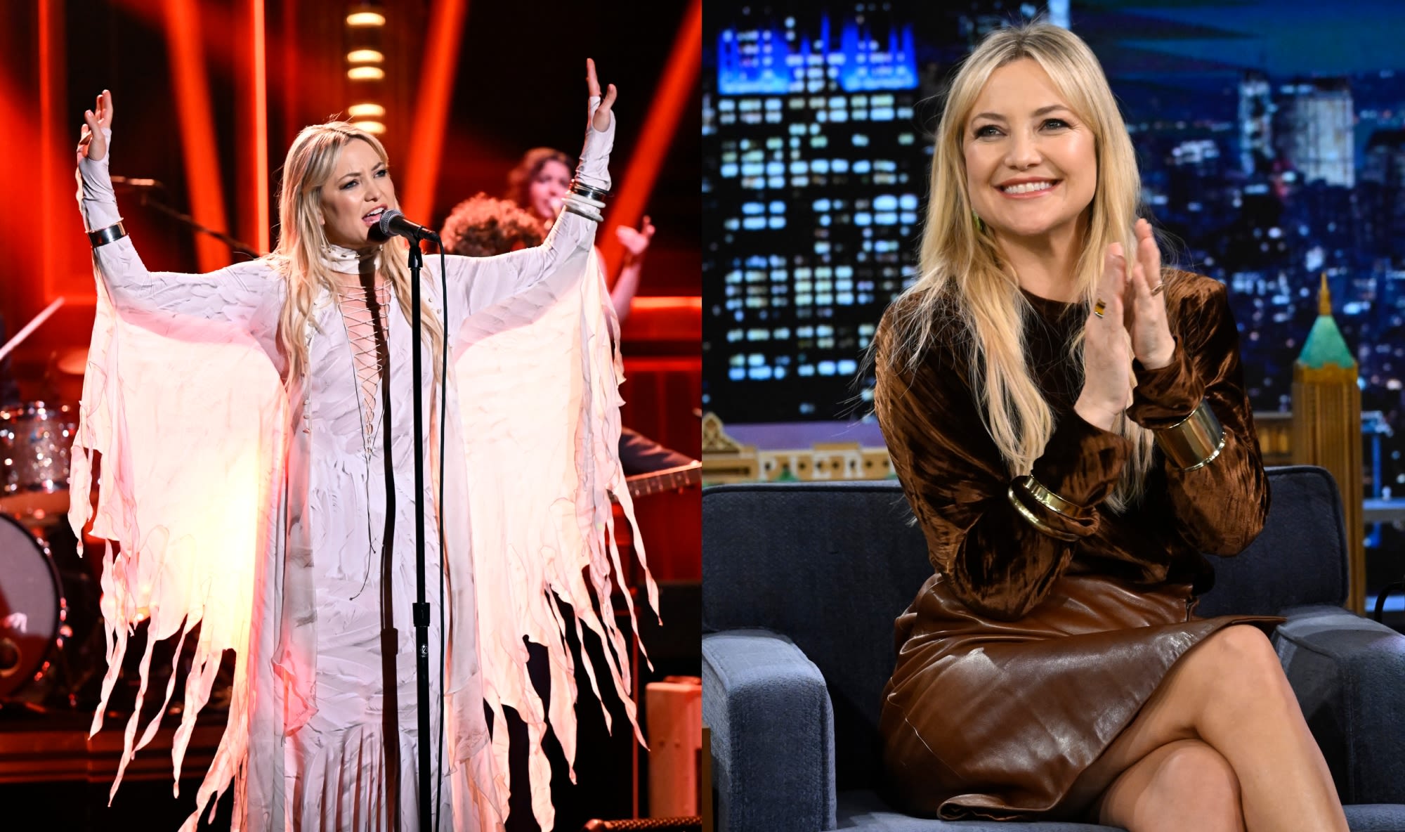 Kate Hudson Hits High Notes in Roberto Cavalli and Sings Debut Album Track for ‘Jimmy Fallon’ Performance