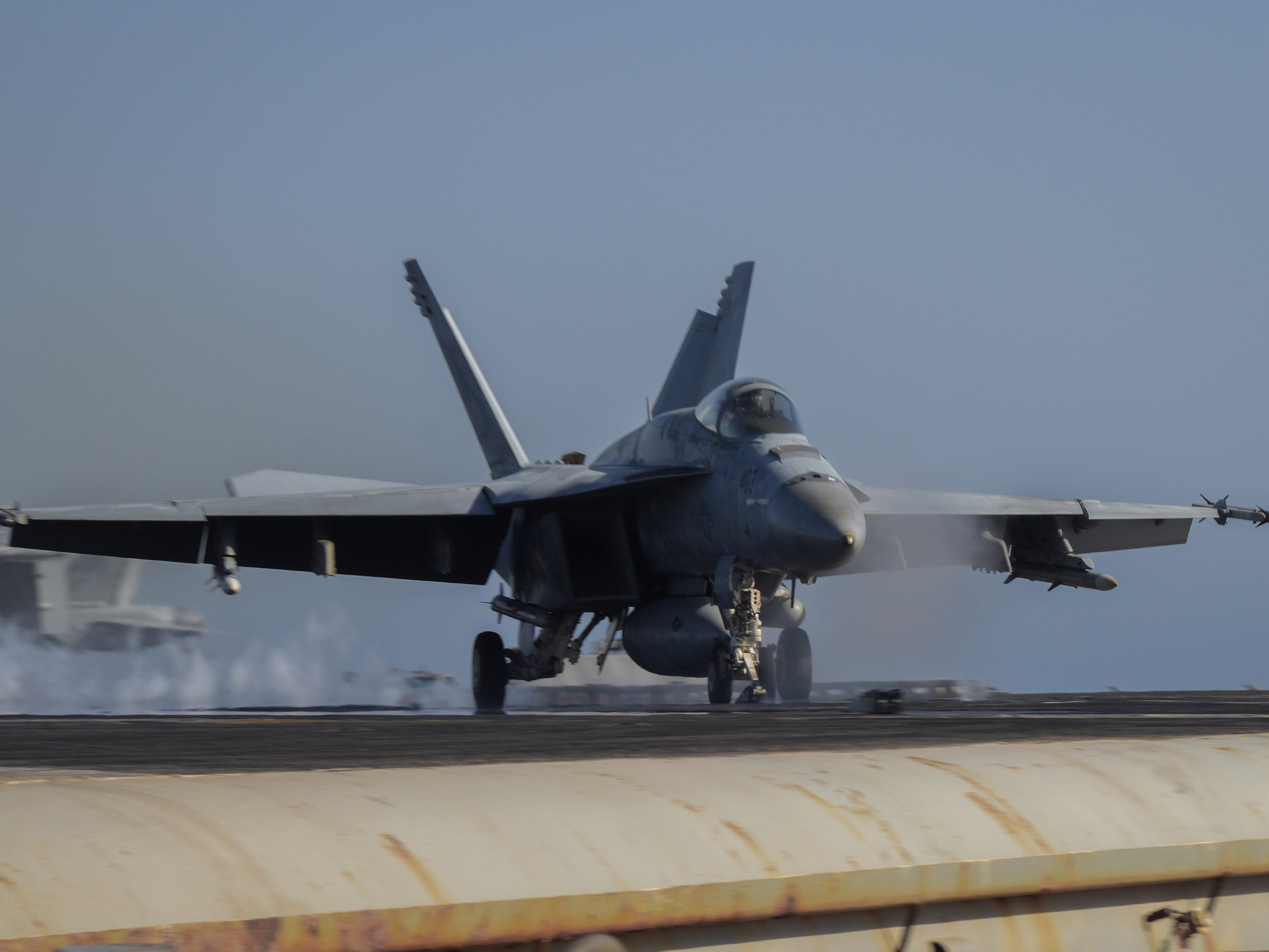 A US Navy fighter squadron scored a series of firsts fighting the Houthis from an aircraft carrier in the Red Sea