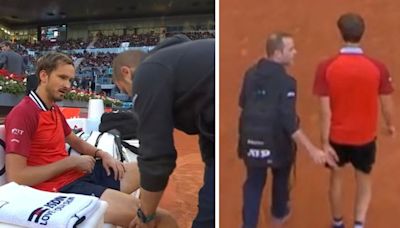 Daniil Medvedev retires injured from Madrid Open after claiming he 'cannot move'