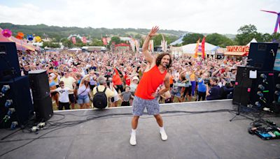 Joe Wicks eyes Pyramid as he leads Glastonbury workout days after son’s birth