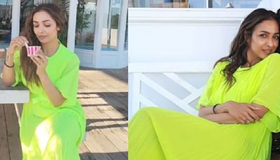 Malaika Arora's vacation style continues to shine brighter each day and her neon dress worth Rs.1,75,445 is testament to that