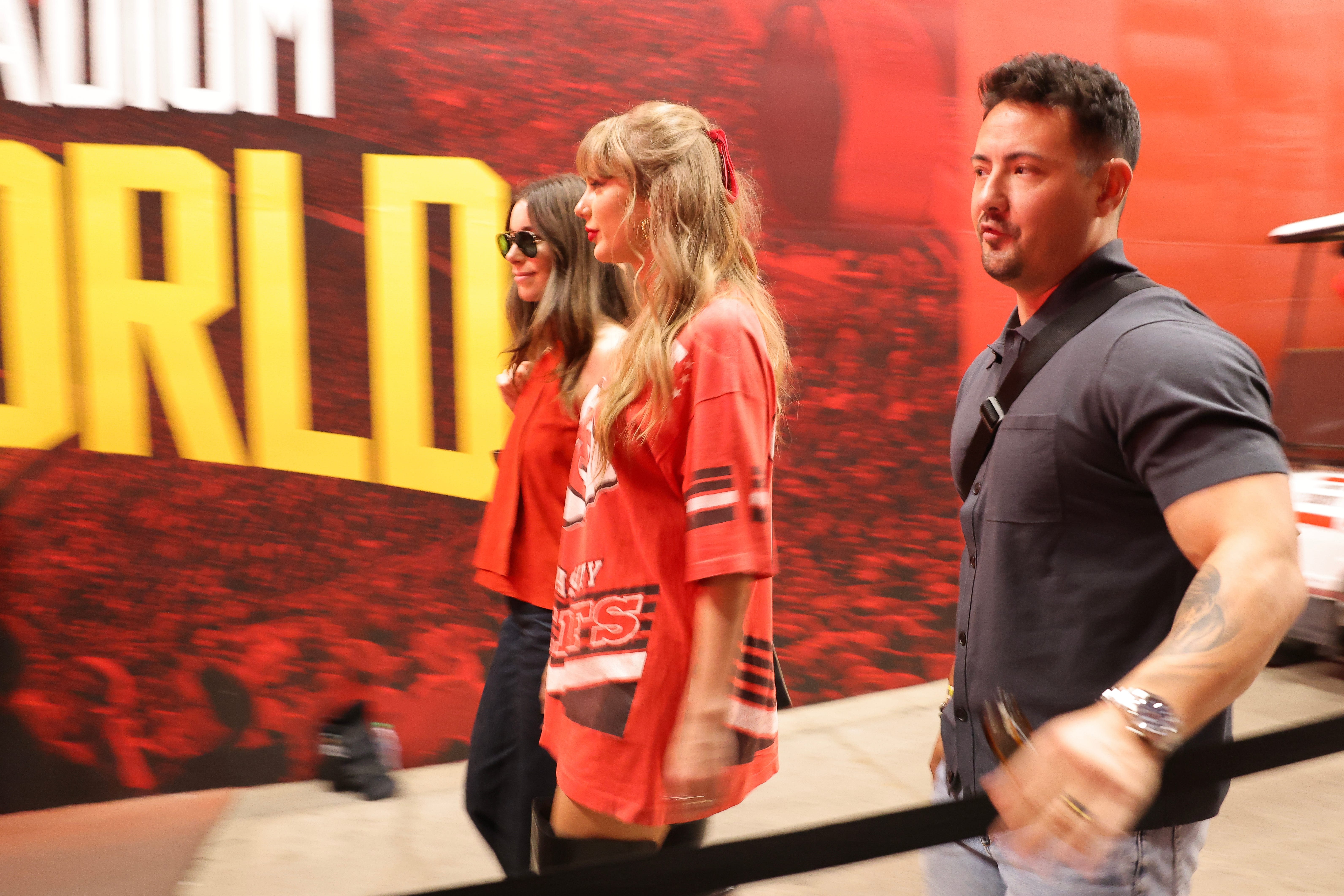 Taylor Swift rocks Chiefs T-shirt dress at Bengals game to support Travis Kelce