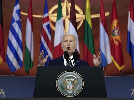 Biden announces new air defenses for Ukraine in NATO summit speech