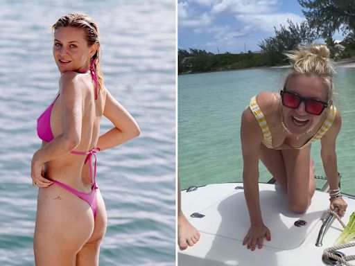 Kelsea Ballerini rocks a hot pink thong bikini during getaway with friends