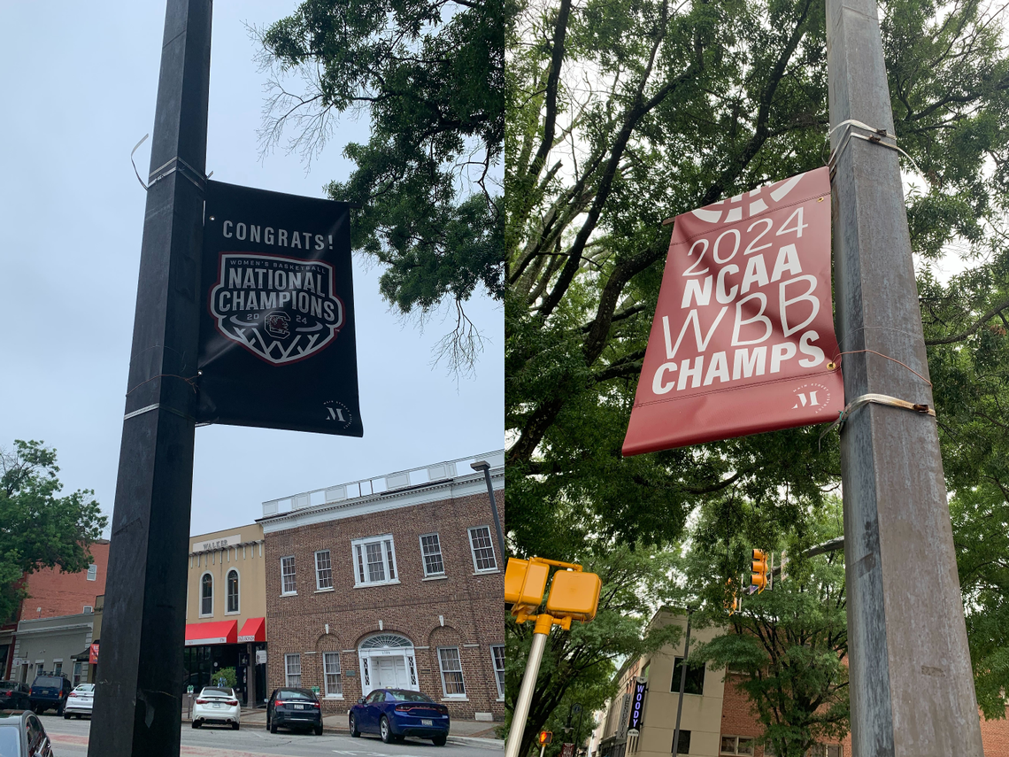 People keep stealing Gamecock women’s basketball banners from downtown Columbia