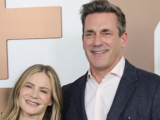 Jon Hamm cozies up to Jennifer Jason Leigh at Fargo FYC event in LA