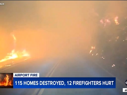 115 homes destroyed by Airport Fire; 23,500 acres charred in Orange, Riverside counties