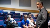 Oscar-winning filmmaker Kevin Willmott educates KU basketball team about Juneteenth