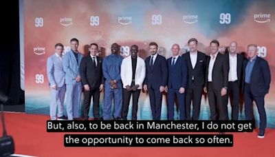 'And Solskjaer has won it!' - Beckham and co. attend launch of United Treble documentary