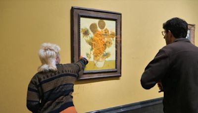 Soup thrown at Vincent van Gogh paintings hours after Just Stop Oil protesters jailed