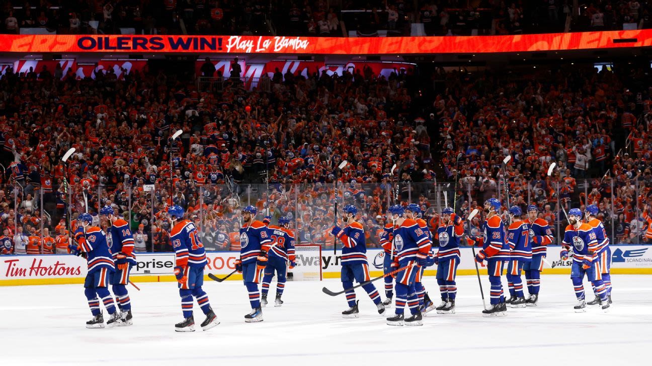 Oilers score 5 unanswered, even series with Stars