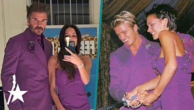 David Beckham Rips Purple Wedding Suit As He Celebrates 25th Anniversary w/ Wife Victoria Beckham | Access