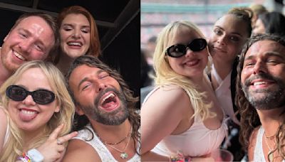 ...Jonathan Van Ness Drops Star-Studded Selfie With Nicola Coughlan, Cara Delevigne, Leslie Mann, More From Taylor...