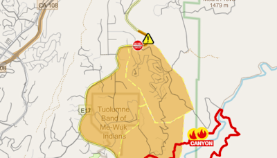 Update: Little growth Friday in Canyon Fire in Tuolumne County, but zero containment