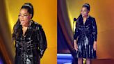 Oprah Winfrey Sparkles in Sequined Little Black Dress by Valentino for Tina Turner Tribute at Grammys 2024