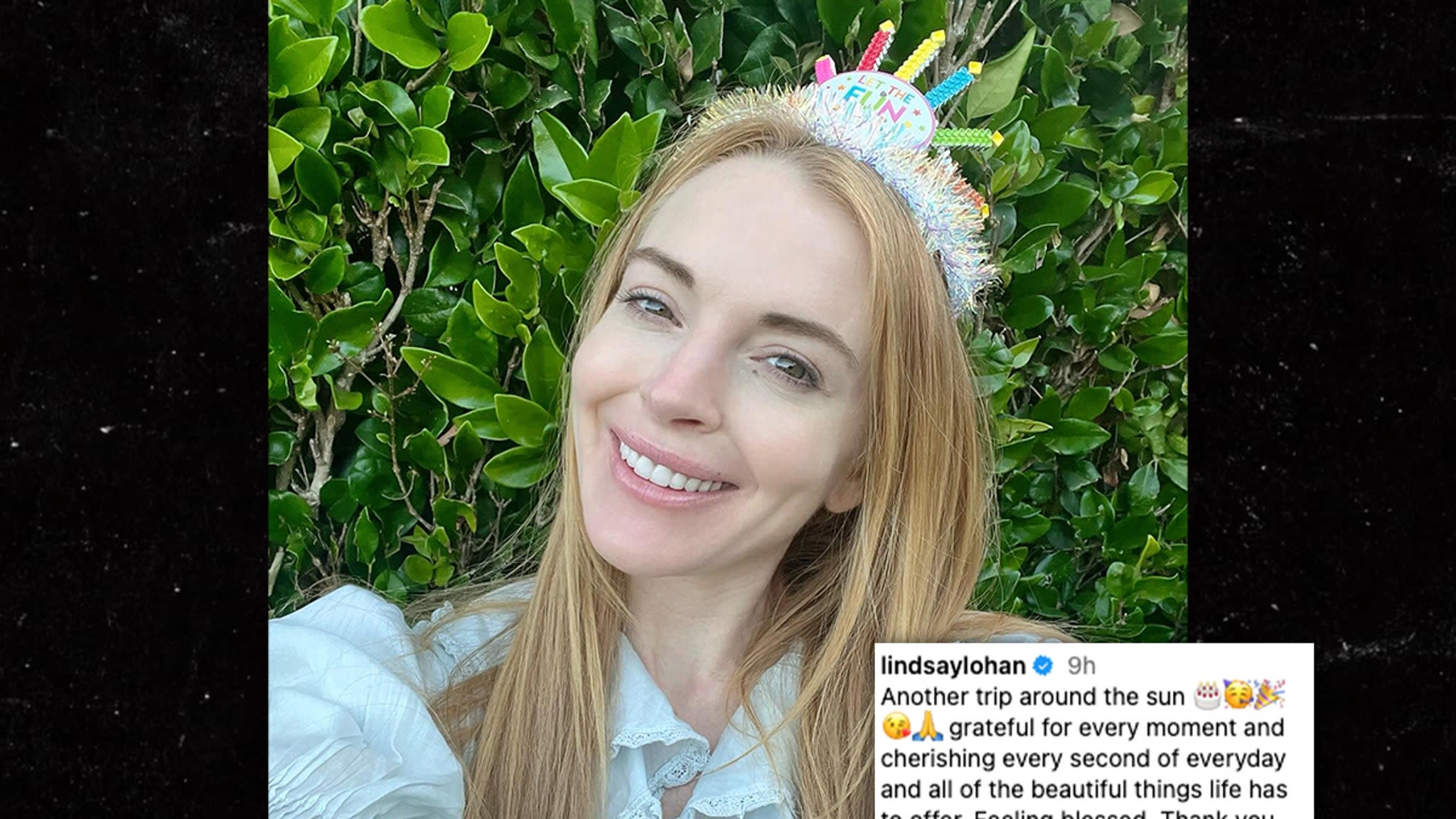 Lindsay Lohan Celebrates 38th Birthday With Huge Smile