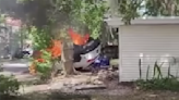 Video Shows Lamborghini Urus Speed Through Stop Sign, T-Bone Car, Fly Into Roof of Home, Catch Fire