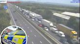 Motorway crash causing hour-long delays