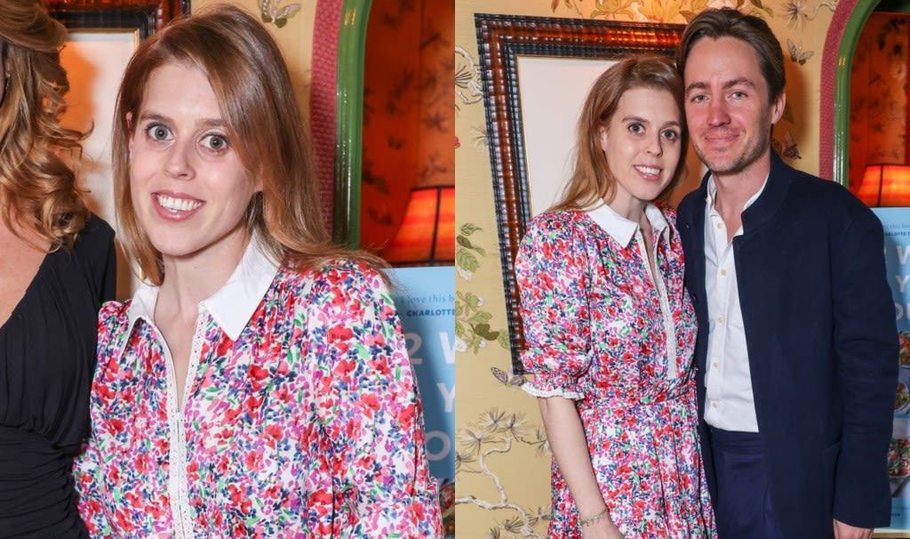 Princess Beatrice Repurposes Me and Em Floral Dress at Book Release Party With Husband Edoardo Mapelli Mozzi