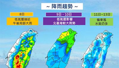 下週低壓帶通過北台灣雨勢大 氣象署：「這些地區」今防豪大雨