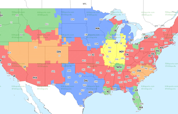 TV broadcast maps for Week 3 of NFL action