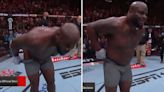 UFC star Derrick Lewis MOONS fans before throwing sweaty groin guard at media