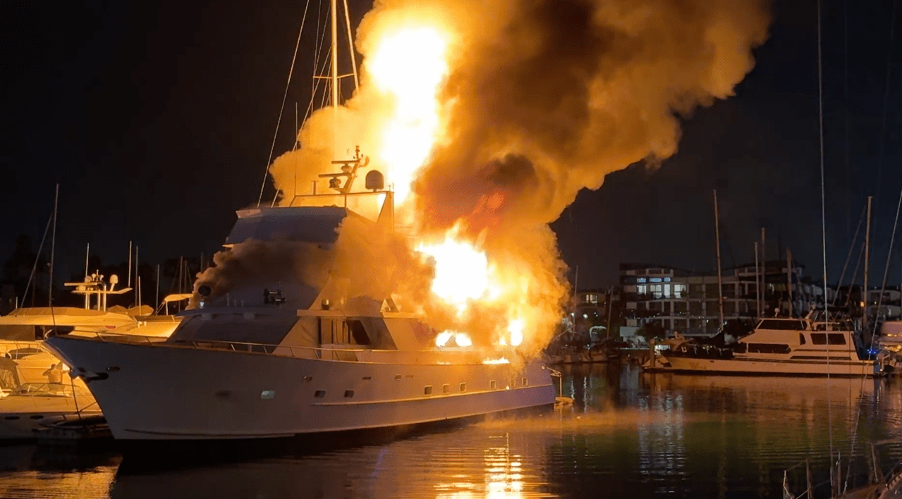 Yacht docked in Southern California carrying fireworks erupts in flames