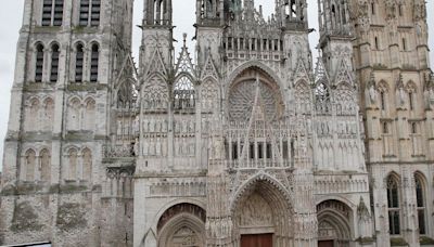 Fire breaks out in the spire of the medieval cathedral in the French city of Rouen