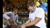 Rahul puts himself in cobbler's shoes: MP tries his hand at mending a leather chappal