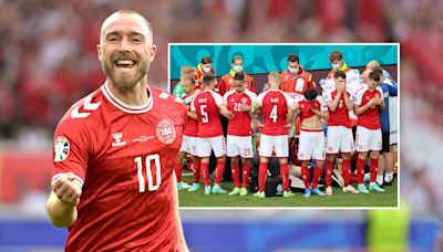 Eriksen scores in first Euros appearance 1,100 days after dying on pitch