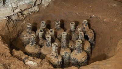 Dozens of bottles of cherries found by archeologists at the home of the United States’ first president