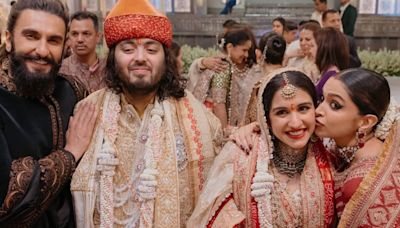 Ranveer Singh and Deepika Padukone share a heartwarming unseen pic with Anant and Radhika from their grand wedding