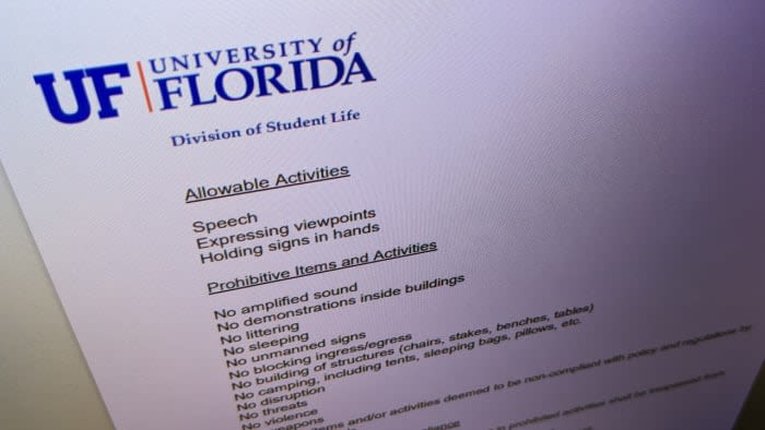 UF sets student free speech boundaries, threatens 3-year ban for rulebreakers