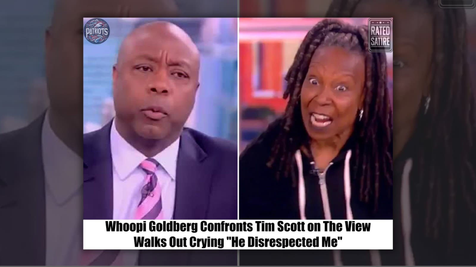 Fact Check: Claims That Whoopi Goldberg Confronted Tim Scott on 'The View' and Walked Out Crying Started as Satire