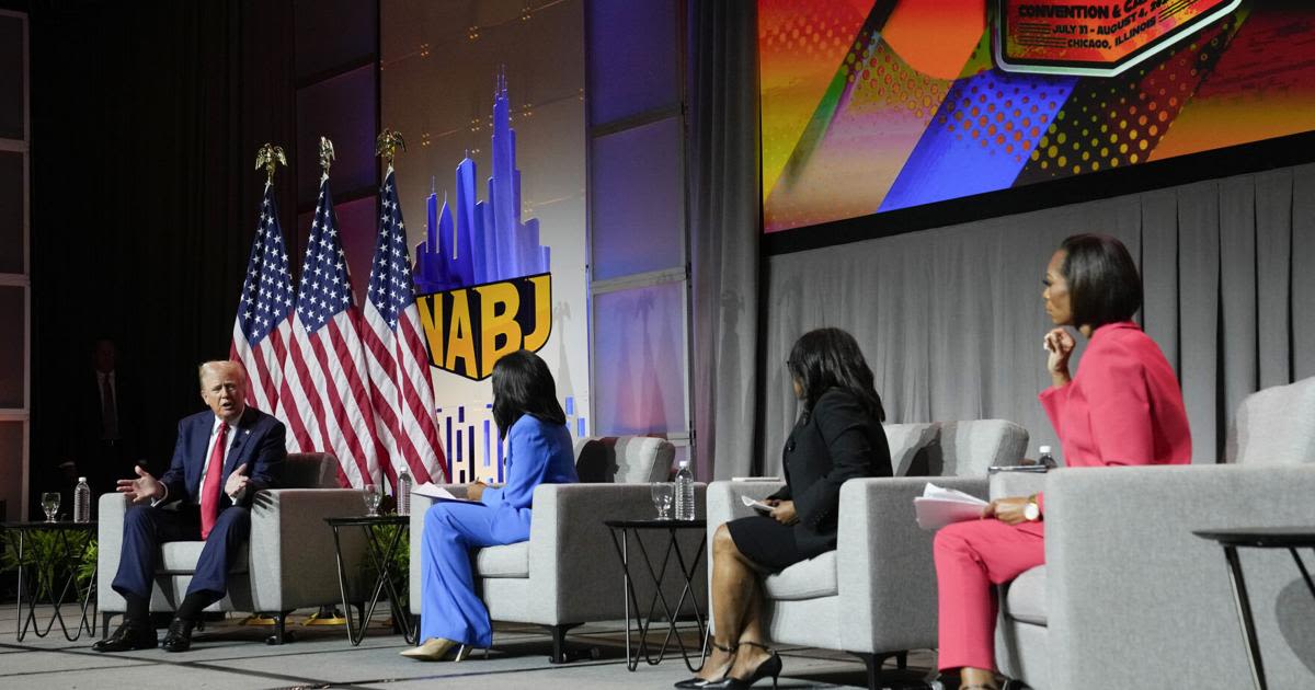 Donald Trump questions Kamala Harris’ racial identity, compares himself to Lincoln at Black journalists’ convention