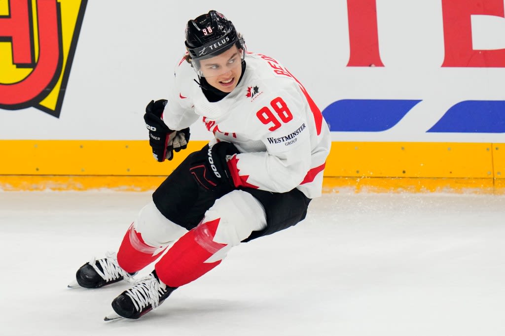 Connor Bedard scores 2 goals again as Canada downs Denmark at hockey worlds