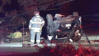 Car slams into power pole on Ygnacio Valley Road in Walnut Creek; 1 dead, 1 injured