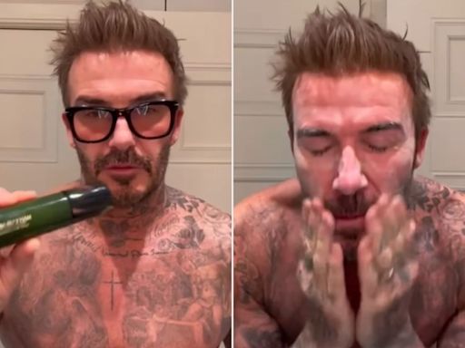 David Beckham Takes Over Wife Victoria’s Instagram and Shares Video of His Shirtless Morning Skincare Routine