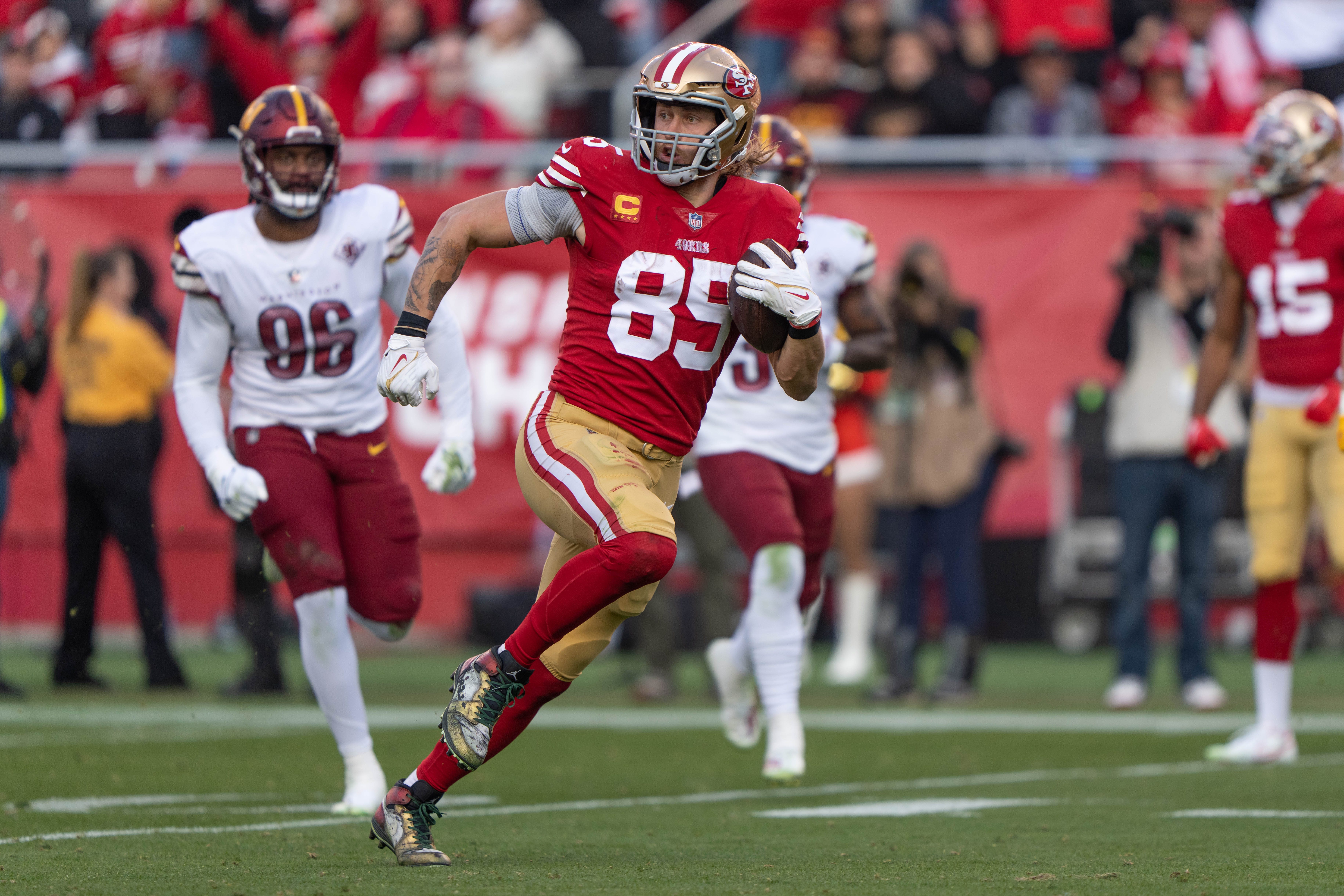 George Kittle left 49ers teammate Brock Purdy an Iowa shirt in his locker his rookie year