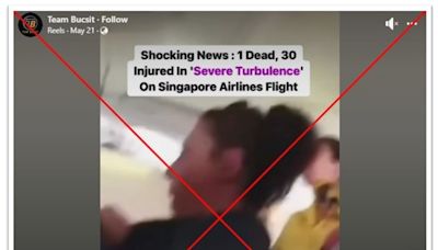 Old flight turbulence clip falsely shared as Singapore Airlines incident in May 2024
