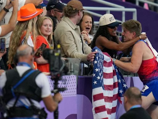 'We did it' | Team USA sprinter Hunter Woodhall's message to wife, Tara Davis-Woodhall, after winning gold