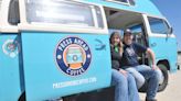 A bright blue 1977 VW bus is home to Cape Cod's newest mobile coffee shop